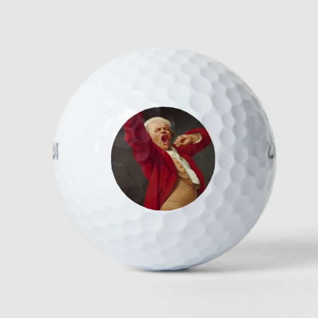 Yawning Man (Self-Portrait) (von Joseph Ducreux) Golfball (Vorderseite)