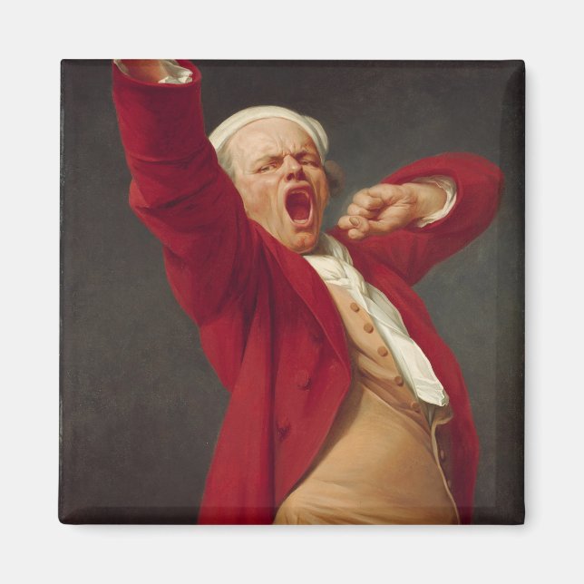Yawning Man (Self-Portrait) (von Joseph Ducreux) Magnet (Vorne)