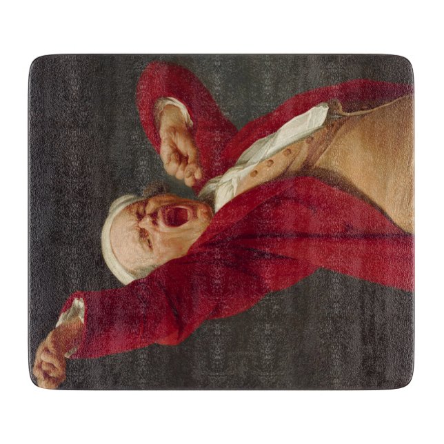 Yawning Man (Self-Portrait) (von Joseph Ducreux) Schneidebrett (Vorderseite)