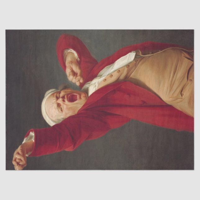 Yawning Man (Self-Portrait) (von Joseph Ducreux) Seidenpapier (Vorderseite)