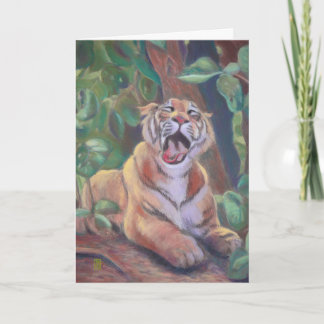 Yawning Tiger Happy Birthday Karte