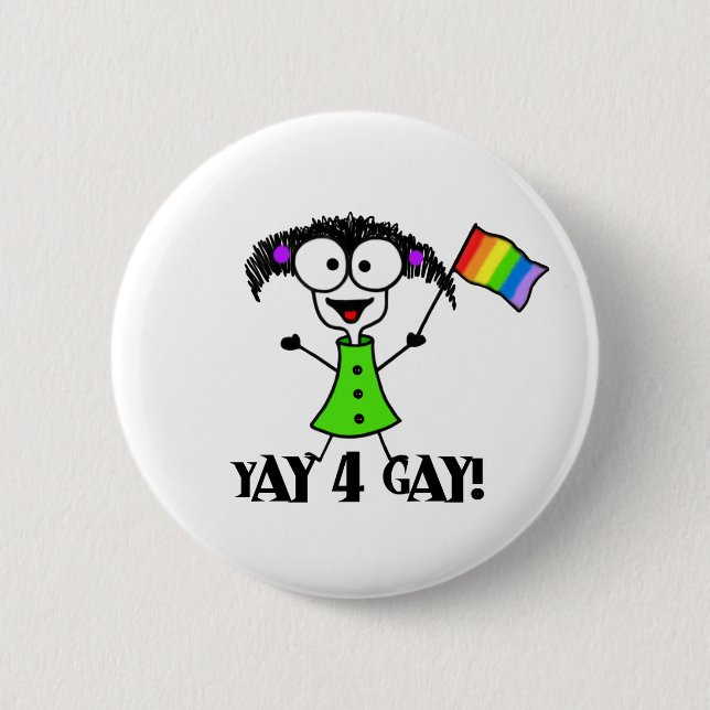 Yay 4 Homosexuell-Knopf Button (Vorderseite)
