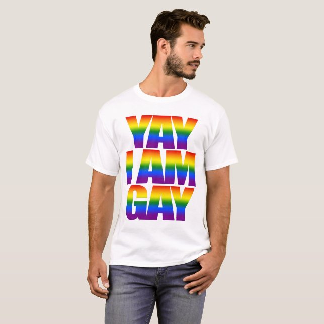 Yay bin ich homosexueller Gay Pride 2019 des T-Shirt (Vorne ganz)