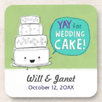 YAY für Hochzeitskuchen! Humorale Cake Illustratio