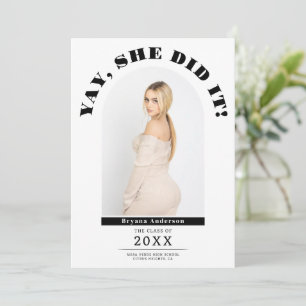 Yay Modern Abschluss Graduate Foto Ankündigung