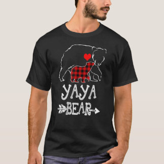 Yaya Bear Buffalo Karierte Weihnachtsfamilie Pajam T-Shirt