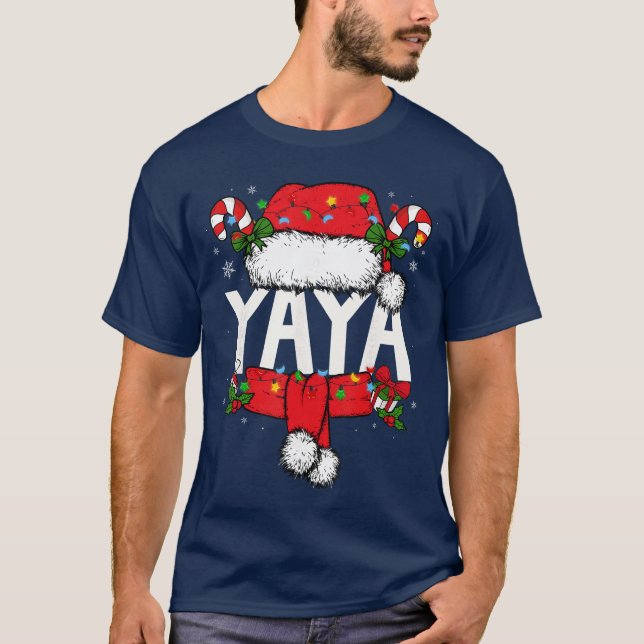 Yaya Christmas Pajama Santa Claus Family Matching  T-Shirt (Vorderseite)