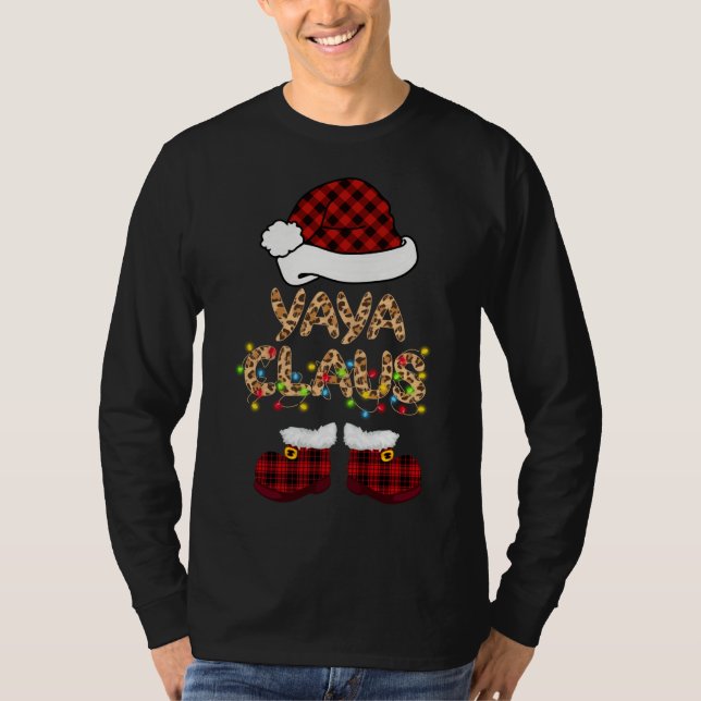 Yaya Claus Weihnachtsmannmütze Weihnachten Matchin T-Shirt (Vorderseite)