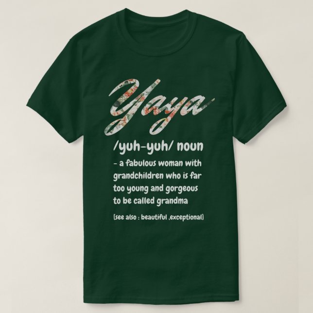 Yaya definiert eine fantasievolle Frau mit Großkin T-Shirt (Design vorne)