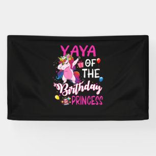 Yaya der Geburtstagsprinzessin Unicorn Girl T - Sh Banner