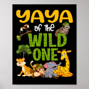 Yaya des wilden One Zoo Birthday Safari-Dschungel Poster