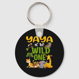 Yaya des wilden One Zoo Birthday Safari-Dschungel Schlüsselanhänger