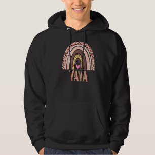 Yaya Family Rainbow Leopard Graphic Niedlich Oma Hoodie