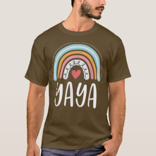 Yaya Gifts For Grandma Family Rainbow Graphic T-Shirt