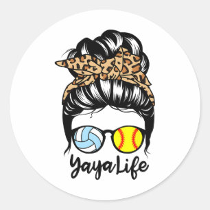 Yaya Life Unordentlicher Dutt Haare Lustig Softll  Runder Aufkleber