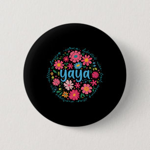 Yaya Mütter Tag für Oma Wildblume Floral Wom Button