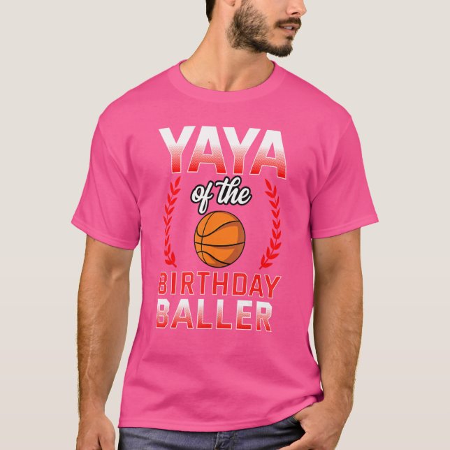 Yaya of the Birthday Boy Basketball Bday Celebrati T-Shirt (Vorderseite)