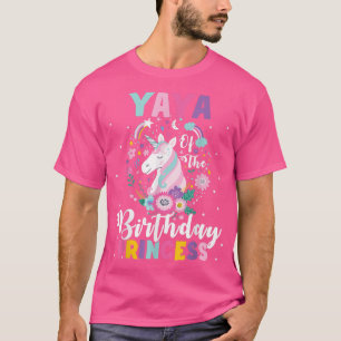 Yaya of the Birthday Princess Unicorn Birthday Par T-Shirt