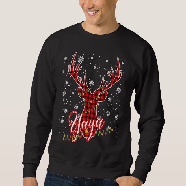 Yaya Reindeer Family Matching Pyjama Christmas Sweatshirt (Vorderseite)
