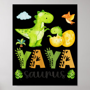 Yaya Saurus T-Rex Dinosaur passend zum Muttertag Poster