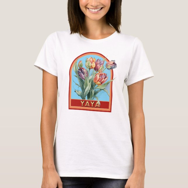 Yaya Vintag Floral Großmutter T-Shirt (Vorderseite)