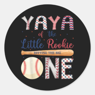 Yaya von One Little Rookie Baseball 1. Geburtstag Runder Aufkleber