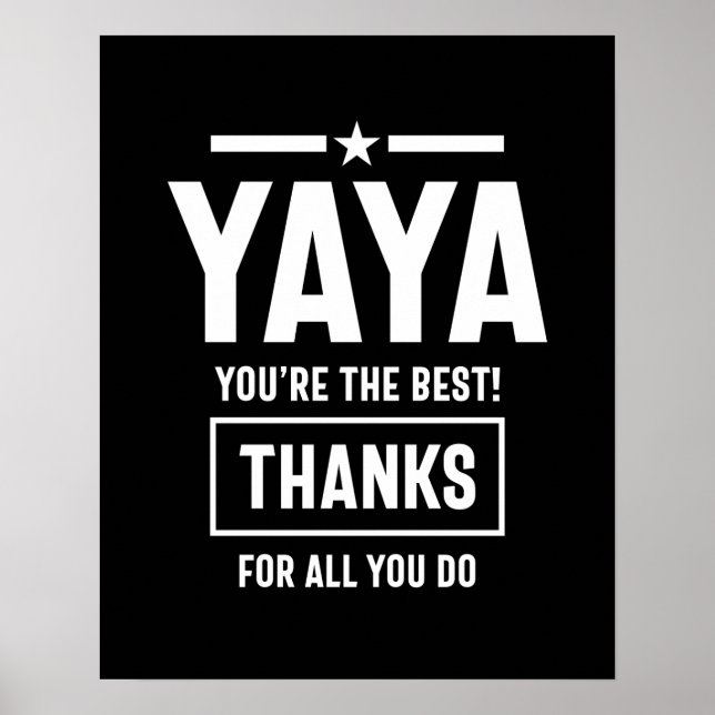 Yaya Yaya Yia ist das beste Yia-Yia-Geschenk Poster (Vorne)
