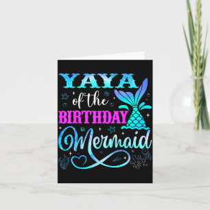 Yaya zum Geburtstag der Meerjungfrau-Familien-Matc Karte