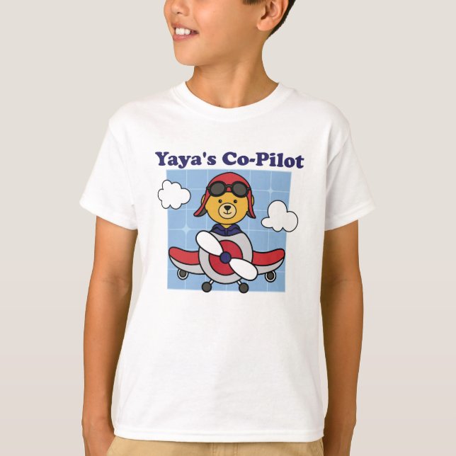 Yayas Co-Pilot - Niedliches Flugzeug T-Shirt (Vorderseite)