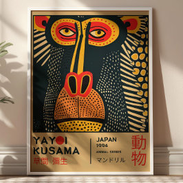 Yayoi Kusama Art Mandrill Illustration Exhibition  Poster