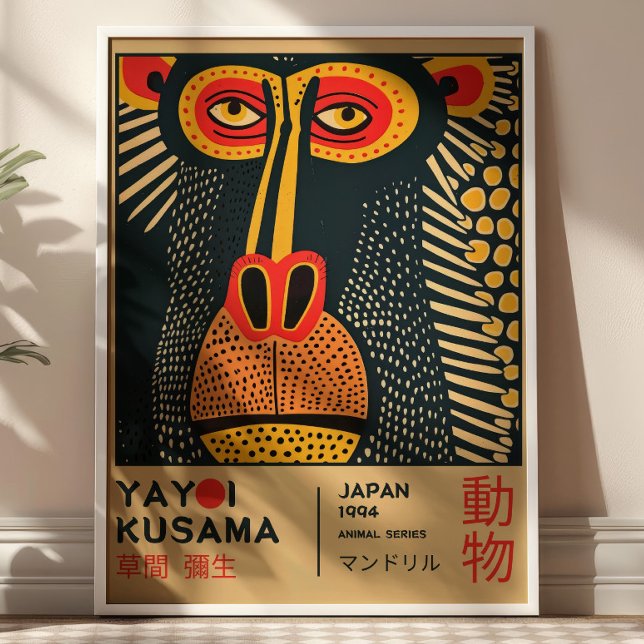 Yayoi Kusama Art Mandrill Illustration Exhibition  Poster (Von Creator hochgeladen)