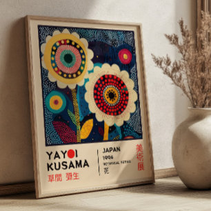 Yayoi Kusama Florale Ausstellung Retro Botanisch Poster