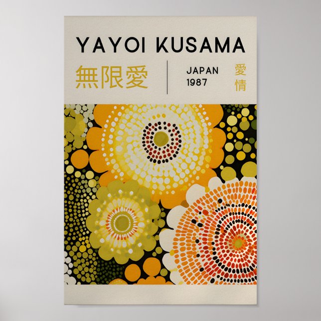 Yayoi Kusama Inspiriert Abstrakte Kunst Poster (Vorne)