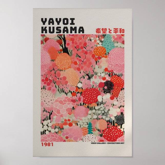 Yayoi Kusama Inspiriert Abstrakte Kunst Poster (Vorne)