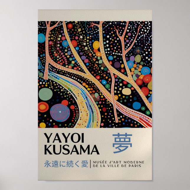 Yayoi Kusama Inspiriert Abstrakte Kunst Poster (Vorne)