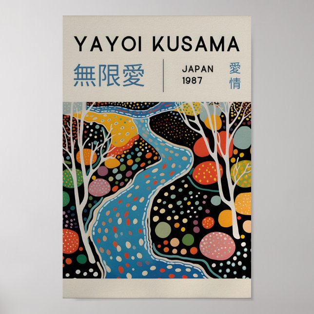 Yayoi Kusama Inspiriert Abstrakte Kunst Poster (Vorne)
