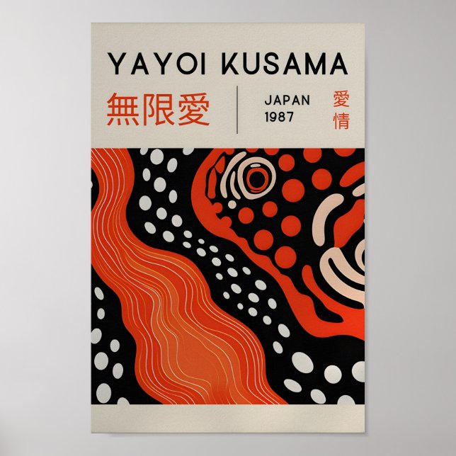 Yayoi Kusama Inspiriert Abstrakte Kunst Poster (Vorne)