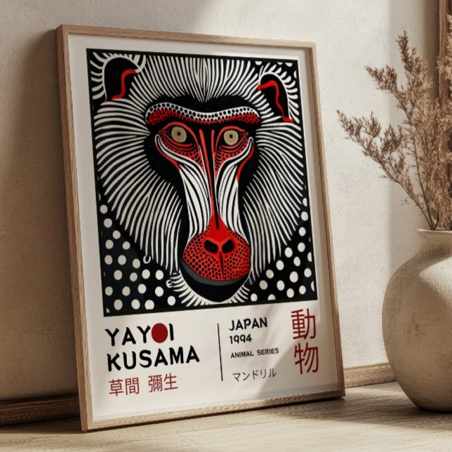 Yayoi Kusama Mandrill Retro Exhibition Poster (Von Creator hochgeladen)