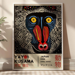 Yayoi Kusama Mandrill Retro Japanische Ausstellung Poster