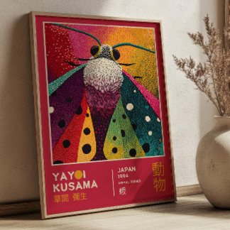 Yayoi Kusama Motten-Insekt japanische Kunstausstel Poster