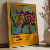 Yayoi Kusama Retro-Nashorn-Illustrationsausstellun