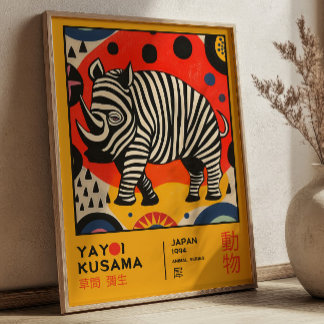 Yayoi Kusama Rhino Retro Japanische Kunstausstellu Poster