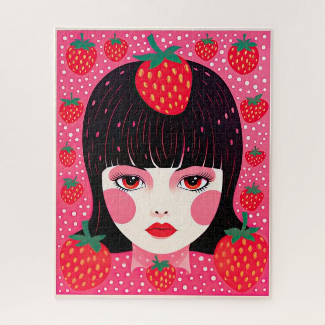 Yayoi Kusama Strawberry Girl Puzzle (Vertikal)