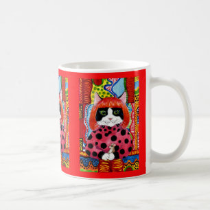Yayoi Kusama Tribut als Niedliche Cat-Maus-Tasse Kaffeetasse