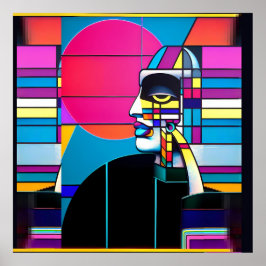 YB1 - Ken Gage New Wave Album Cover Art Poster