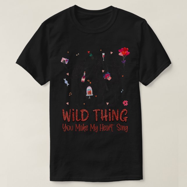 YBEB Skeleton Sie machen Herz Sing Couple Val T-Shirt (Design vorne)