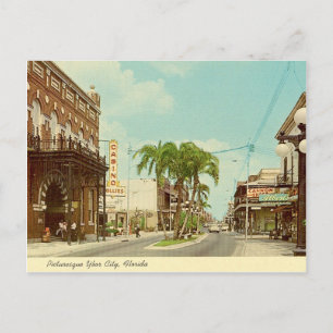 Ybor City, Florida alte Straßenszene Postkarte