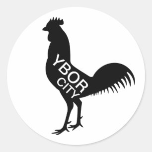 Ybor City Rooster Runder Aufkleber