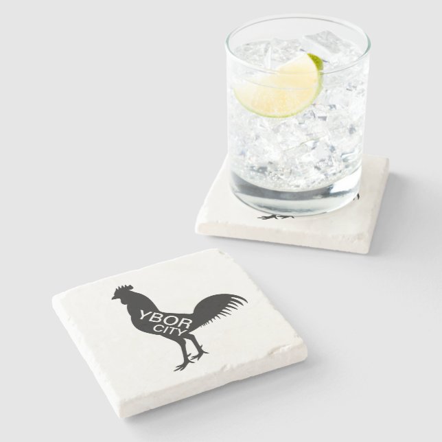 Ybor City Rooster Steinuntersetzer (Seitenansicht)