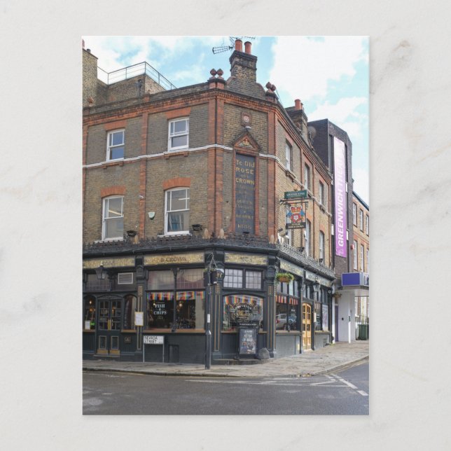 Ye Old Rose and Crown, Greenwich, London Postkarte (Vorderseite)